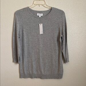 Elle Women's Heather Gray Sweater Blouse